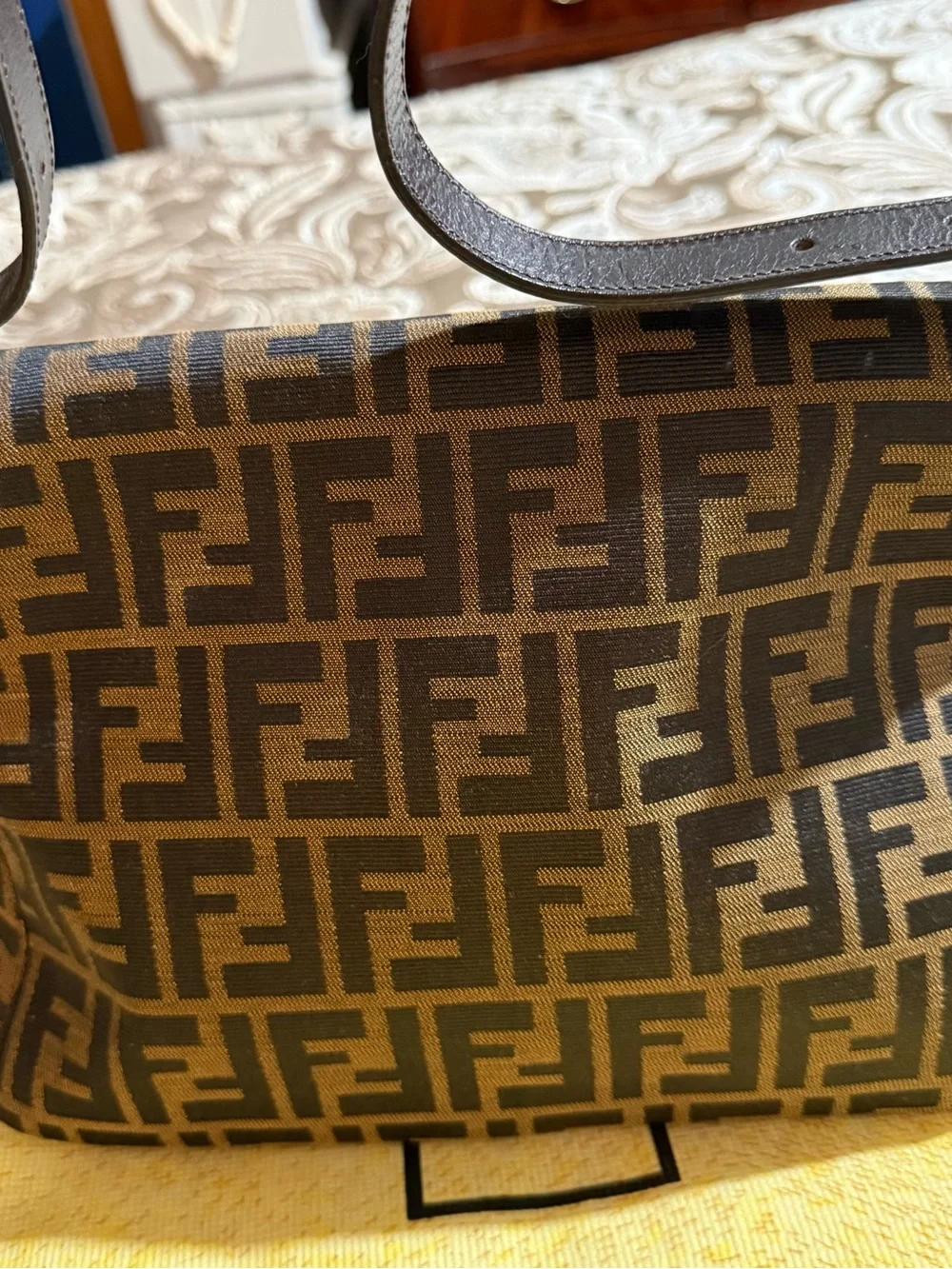 Fendi Brown and Black FF Canvas Shoulder Bag w/ Dust bag!
